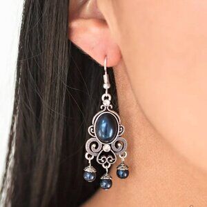 Paparazzi Jewelry Accessories - I Better Get GLOWING - Blue Earrings - Vintage